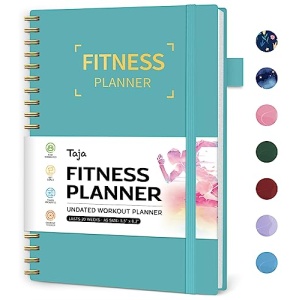 Fitness Workout Journal for Women & Men, A5(5.5" x 8.2") Workout Log Book Planner for Tracking, Progress, and Achieving Your Wellness Goals-Blue